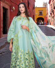 Mushq Hemline Odyssey Embroidered Lawn Unstitched 3Pc Suit - Paloma