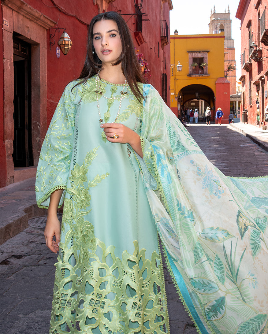 Mushq Hemline Odyssey Embroidered Lawn Unstitched 3Pc Suit - Paloma