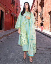 Mushq Hemline Odyssey Embroidered Lawn Unstitched 3Pc Suit - Paloma