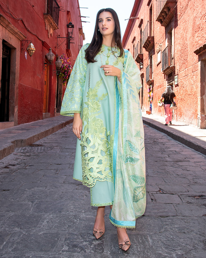 Mushq Hemline Odyssey Embroidered Lawn Unstitched 3Pc Suit - Paloma
