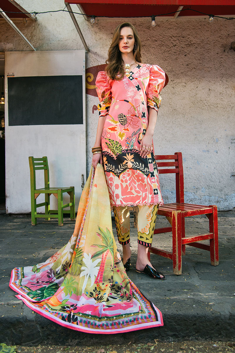 Hemline by Mushq La Dolce Unstitched Lawn 3Pc Suit D-01B Spring Avenue