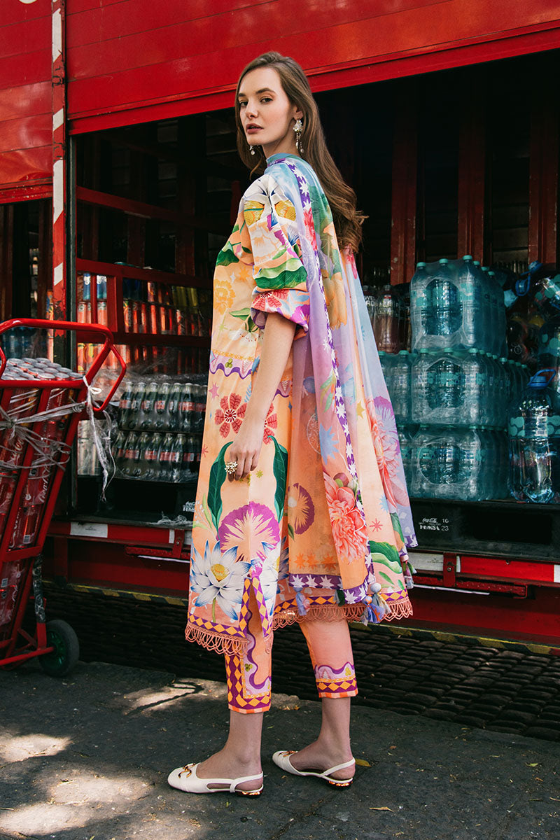 Hemline by Mushq La Dolce Unstitched Lawn 3Pc Suit D-05A Angels Song