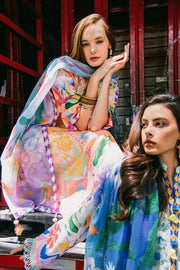 Hemline by Mushq La Dolce Unstitched Lawn 3Pc Suit D-05B Flaming Roses