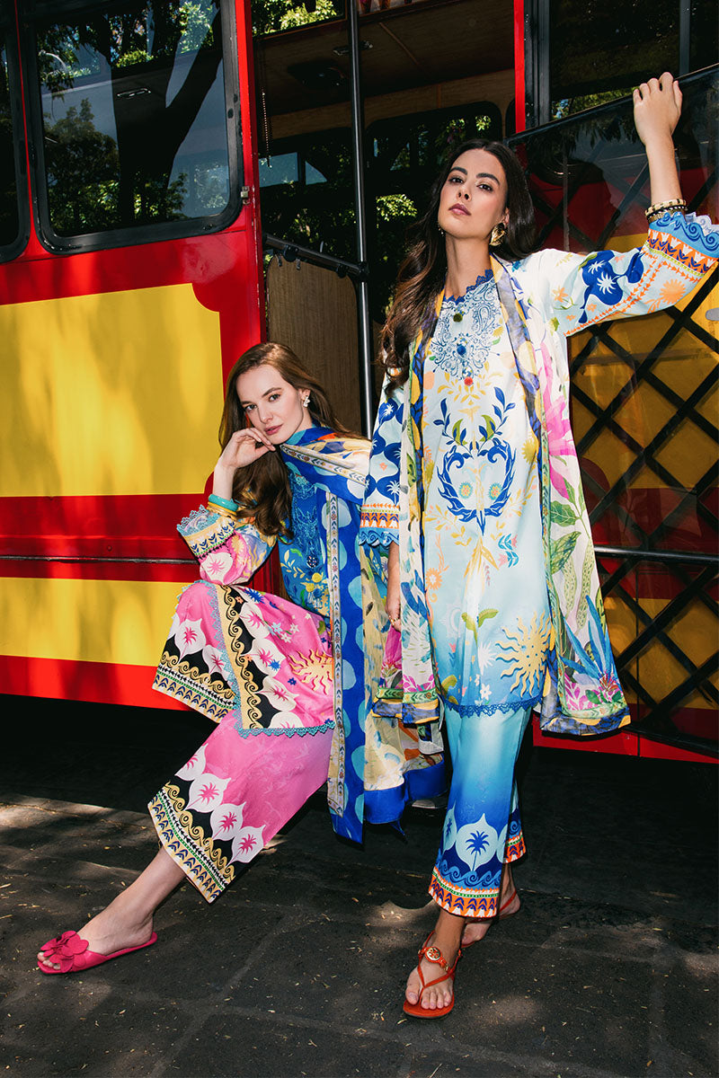 Hemline by Mushq La Dolce Unstitched Lawn 3Pc Suit D-06A Night Terrace