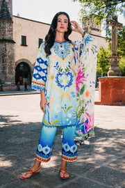 Hemline by Mushq La Dolce Unstitched Lawn 3Pc Suit D-06B Floral Paradise