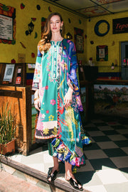 Hemline by Mushq La Dolce Unstitched Lawn 3Pc Suit D-07A Water Dancers