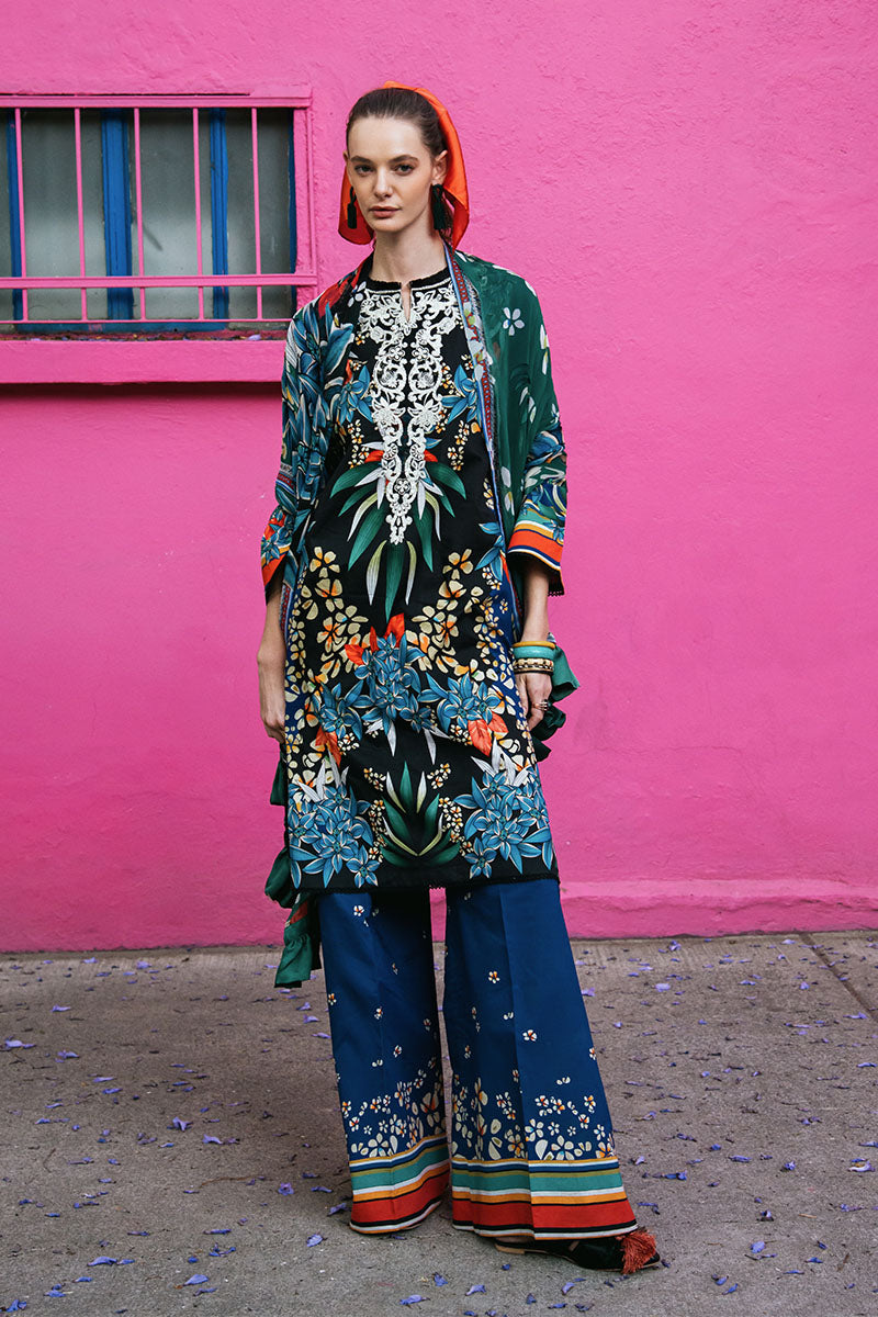 Hemline by Mushq La Dolce Unstitched Lawn 3Pc Suit D-08B Life of Irises