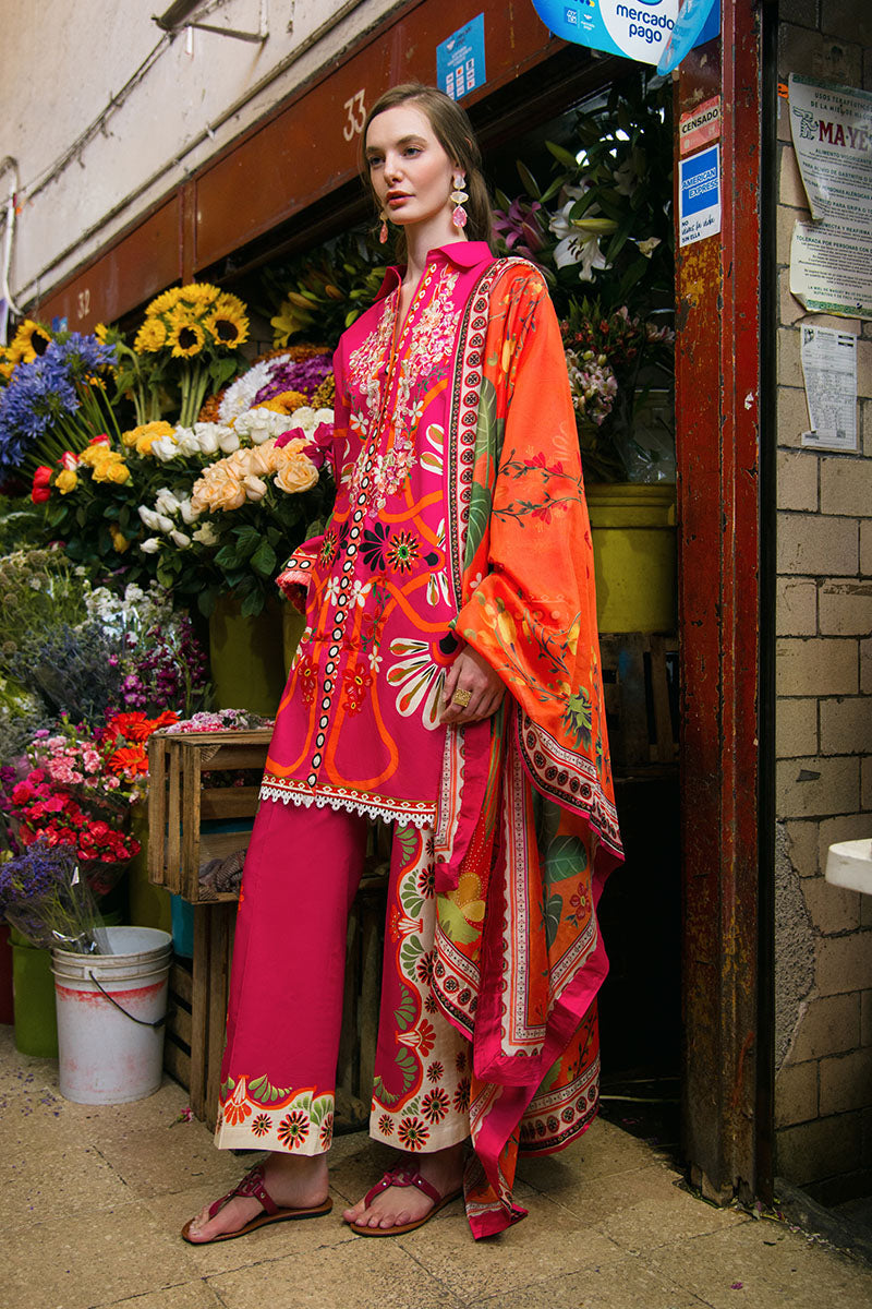 Hemline by Mushq La Dolce Unstitched Lawn 3Pc Suit D-09A Memory of Heart