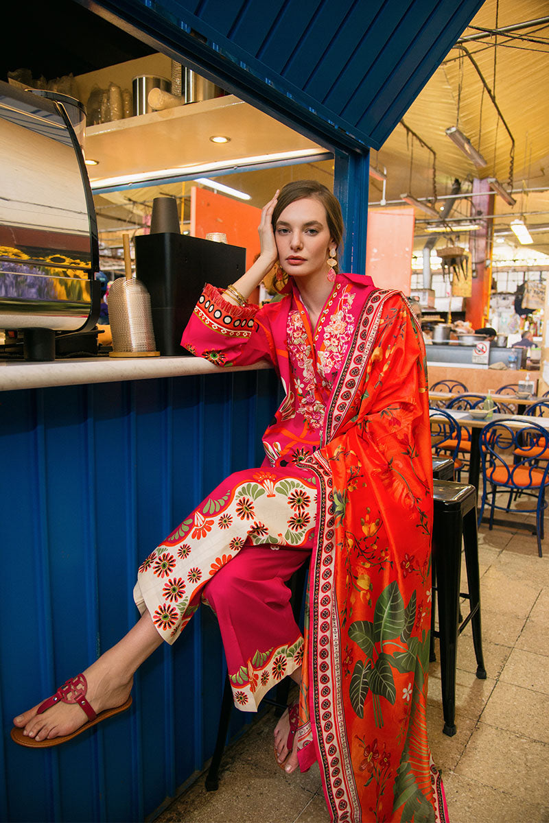 Hemline by Mushq La Dolce Unstitched Lawn 3Pc Suit D-09A Memory of Heart