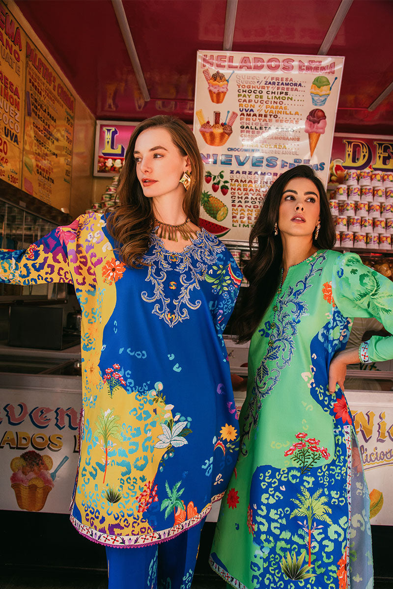 Hemline by Mushq La Dolce Unstitched Lawn 3Pc Suit D-10A Flower of Life