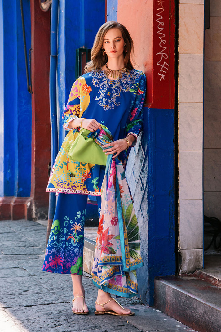 Hemline by Mushq La Dolce Unstitched Lawn 3Pc Suit D-10A Flower of Life