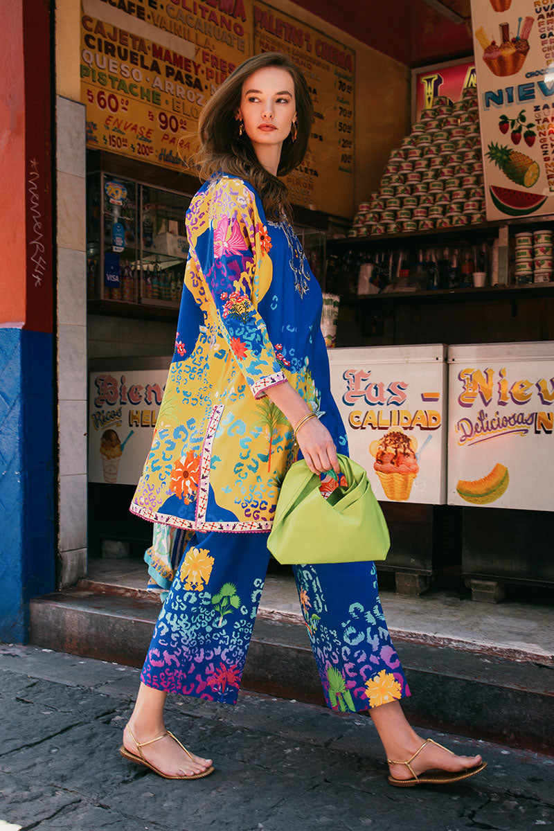 Hemline by Mushq La Dolce Unstitched Lawn 3Pc Suit D-10A Flower of Life