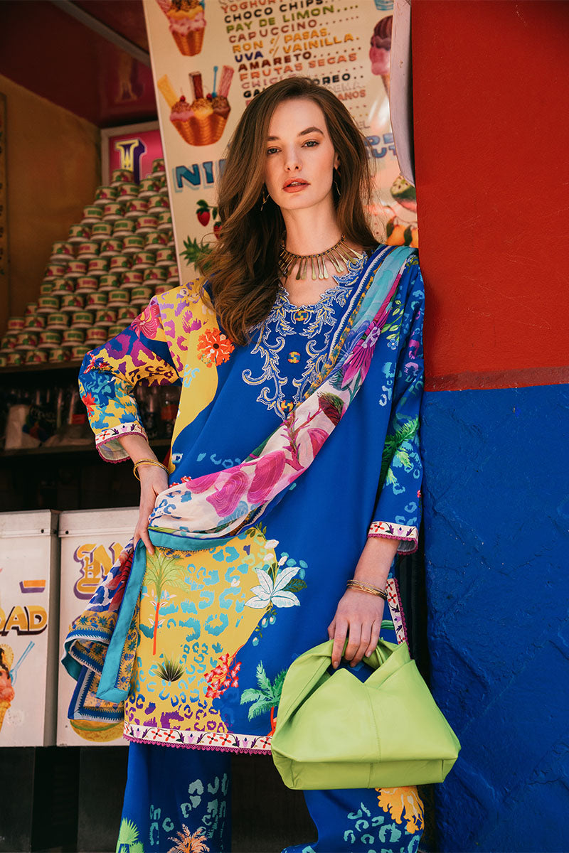 Hemline by Mushq La Dolce Unstitched Lawn 3Pc Suit D-10A Flower of Life
