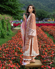 Mushq Hemline The Secerat Garden Unstitched Lawn 3Pc Suit - Rosette Reverie