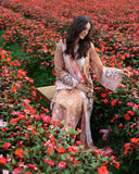 Mushq Hemline The Secerat Garden Unstitched Lawn 3Pc Suit - Rosette Reverie