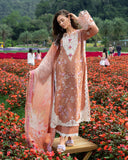 Mushq Hemline The Secerat Garden Unstitched Lawn 3Pc Suit - Rosette Reverie