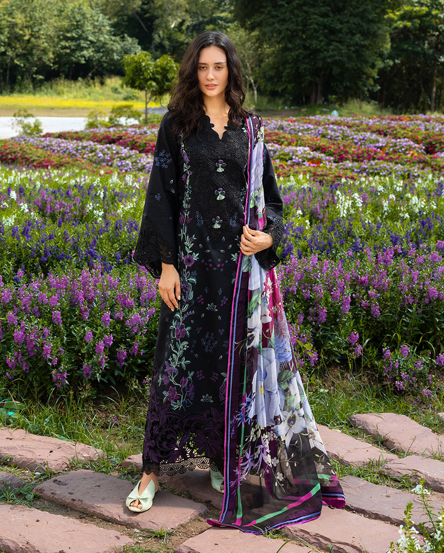 Mushq Hemline The Secerat Garden Unstitched Lawn 3Pc Suit - Garden Lullaby