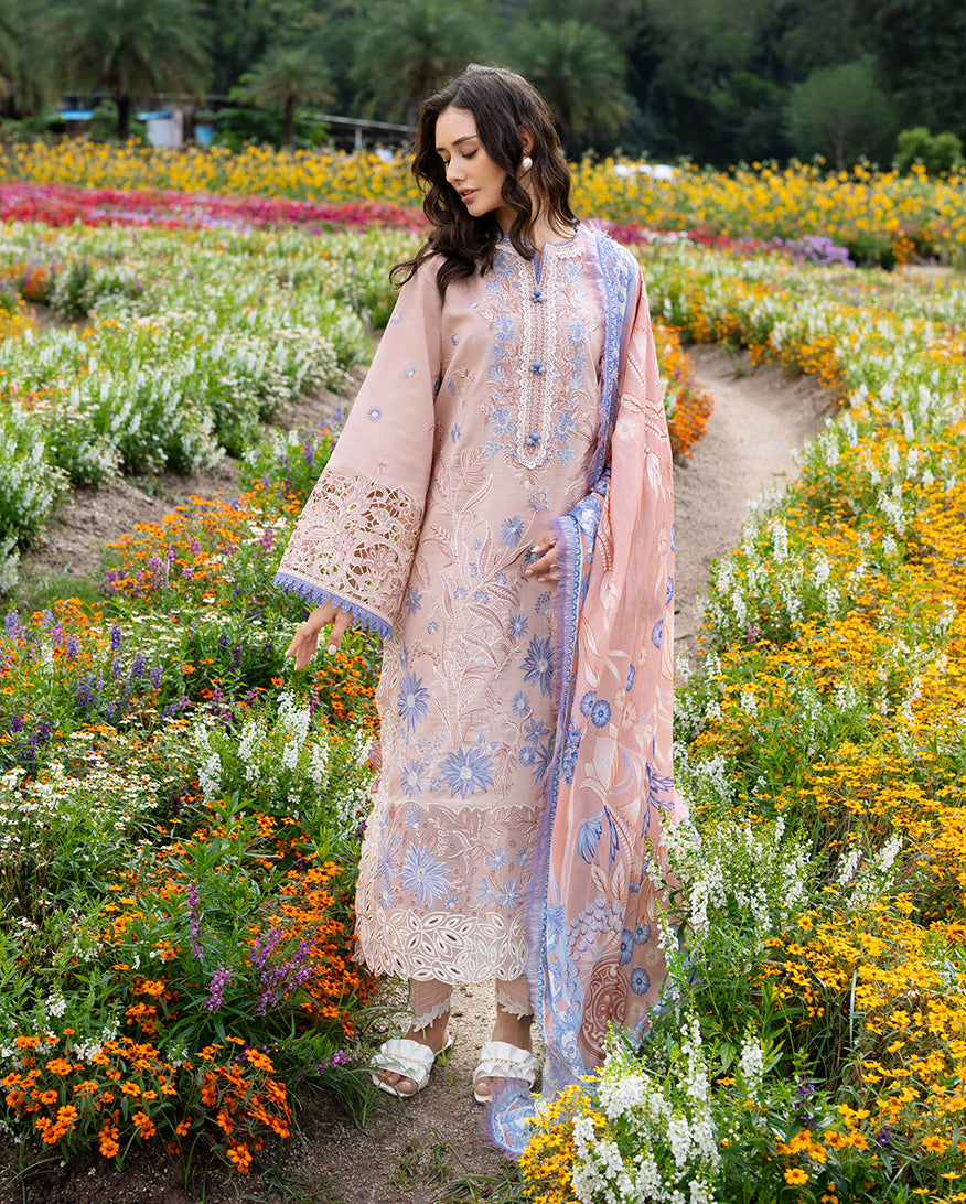 Mushq Hemline The Secerat Garden Unstitched Lawn 3Pc Suit - Bloom Sonata