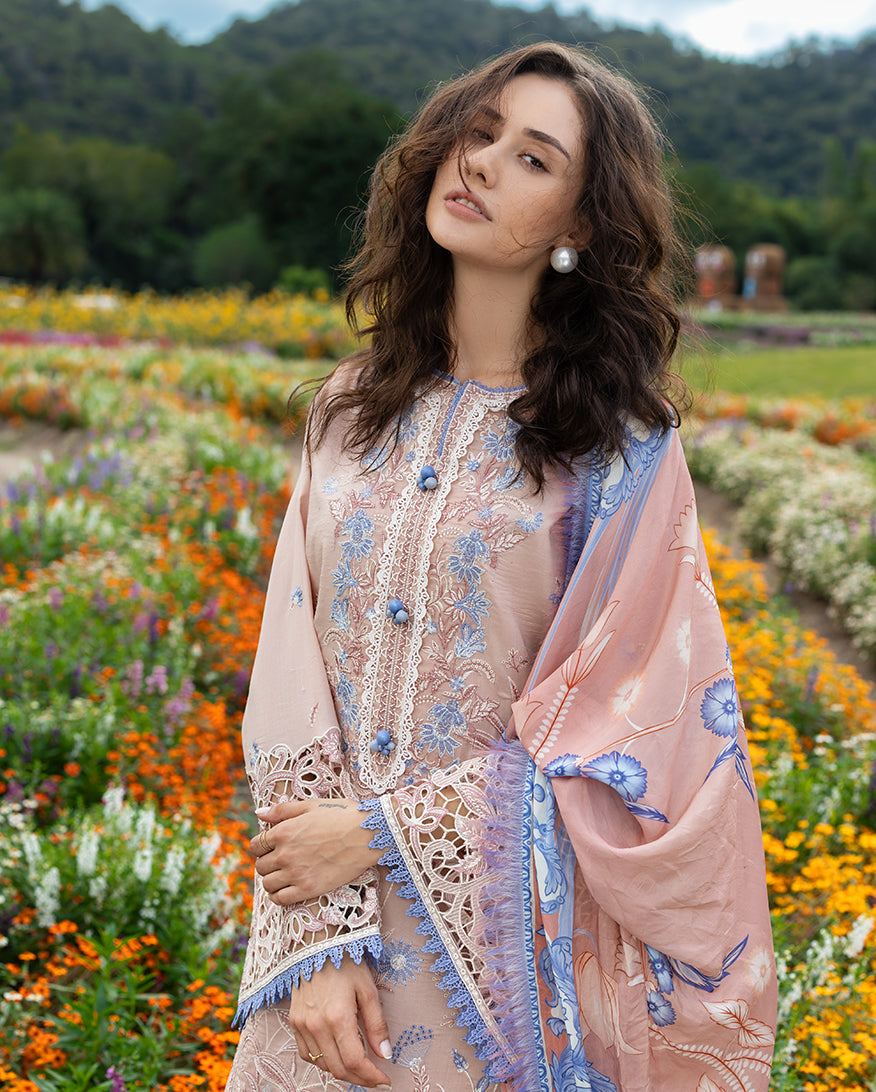 Mushq Hemline The Secerat Garden Unstitched Lawn 3Pc Suit - Bloom Sonata