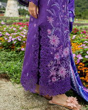 Mushq Hemline The Secerat Garden Unstitched Lawn 3Pc Suit - Lily Veil