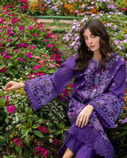 Mushq Hemline The Secerat Garden Unstitched Lawn 3Pc Suit - Lily Veil