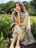 Mushq Hemline The Secerat Garden Unstitched Lawn 3Pc Suit - Sunlit Meadow