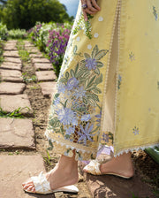 Mushq Hemline The Secerat Garden Unstitched Lawn 3Pc Suit - Sunlit Meadow