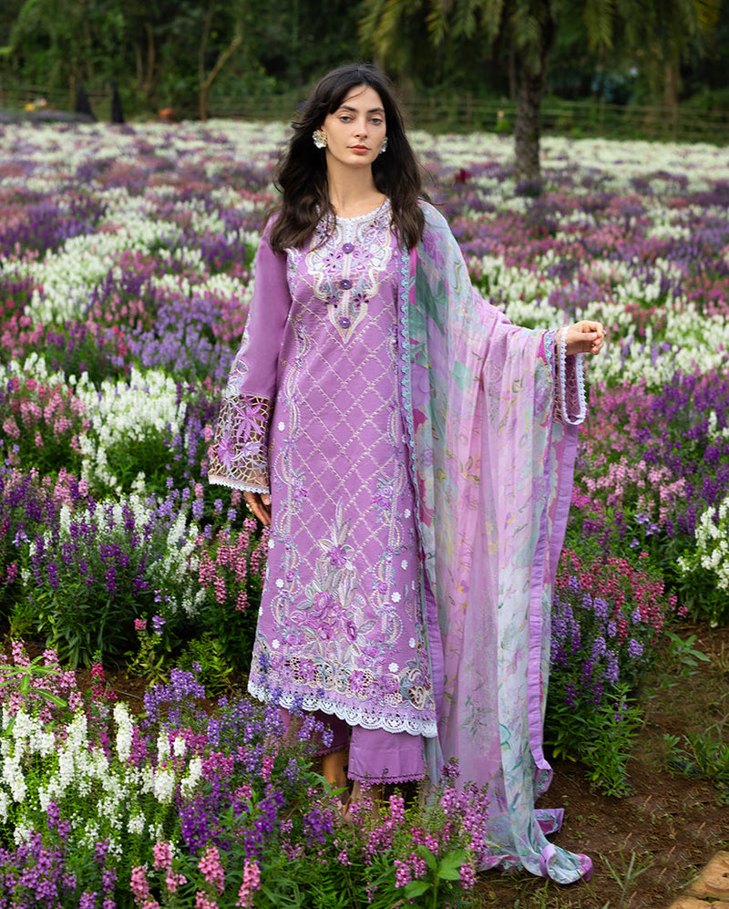 Mushq Hemline The Secerat Garden Unstitched Lawn 3Pc Suit - Secret Thicket