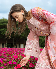 Mushq Hemline The Secerat Garden Unstitched Lawn 3Pc Suit - Peach Blossom