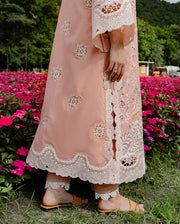 Mushq Hemline The Secerat Garden Unstitched Lawn 3Pc Suit - Peach Blossom