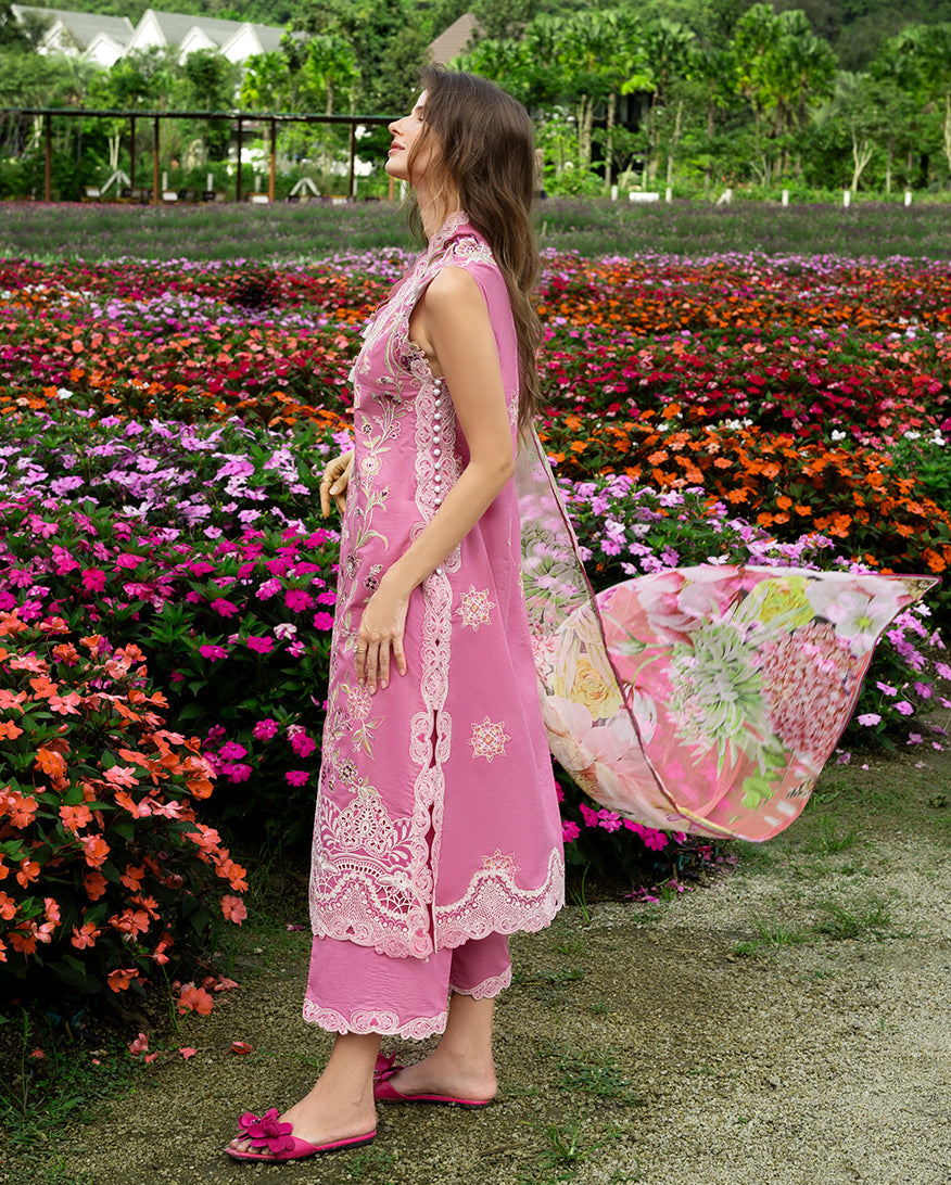 Mushq Hemline The Secerat Garden Unstitched Lawn 3Pc Suit - Whimsical Scent