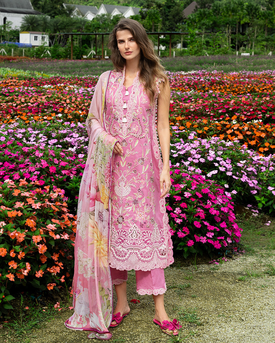 Mushq Hemline The Secerat Garden Unstitched Lawn 3Pc Suit - Whimsical Scent