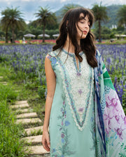 Mushq Hemline The Secerat Garden Unstitched Lawn 3Pc Suit - Hummingbird Haven