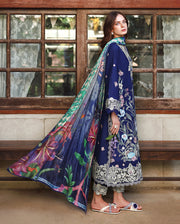 Mushq Hemline The Secerat Garden Unstitched Lawn 3Pc Suit - Sylphae
