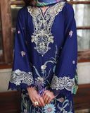 Mushq Hemline The Secerat Garden Unstitched Lawn 3Pc Suit - Sylphae