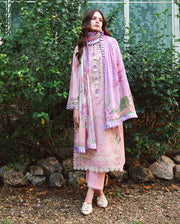Mushq Hemline The Secerat Garden Unstitched Lawn 3Pc Suit - Moonpetal
