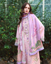 Mushq Hemline The Secerat Garden Unstitched Lawn 3Pc Suit - Moonpetal