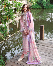 Mushq Hemline The Secerat Garden Unstitched Lawn 3Pc Suit - Moonpetal