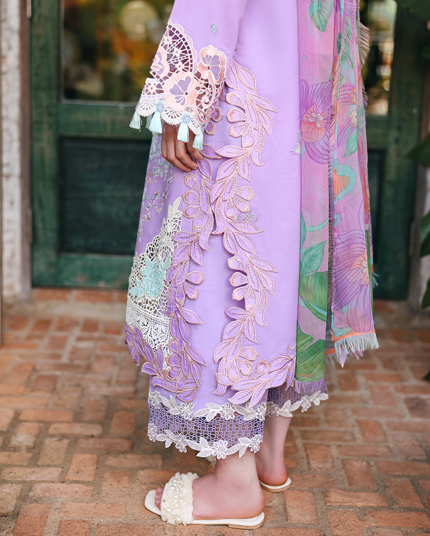 Mushq Hemline The Secerat Garden Unstitched Lawn 3Pc Suit - Dewspell