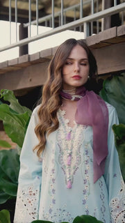 Mushq Hemline The Secerat Garden Unstitched Lawn 3Pc Suit - Secret Blossom