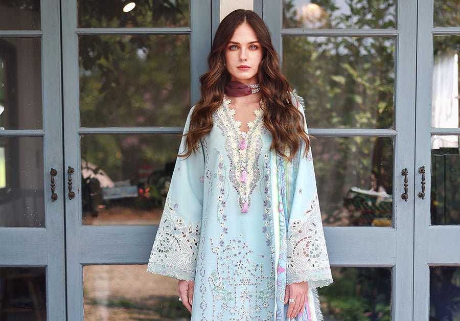Mushq Hemline The Secerat Garden Unstitched Lawn 3Pc Suit - Secret Blossom