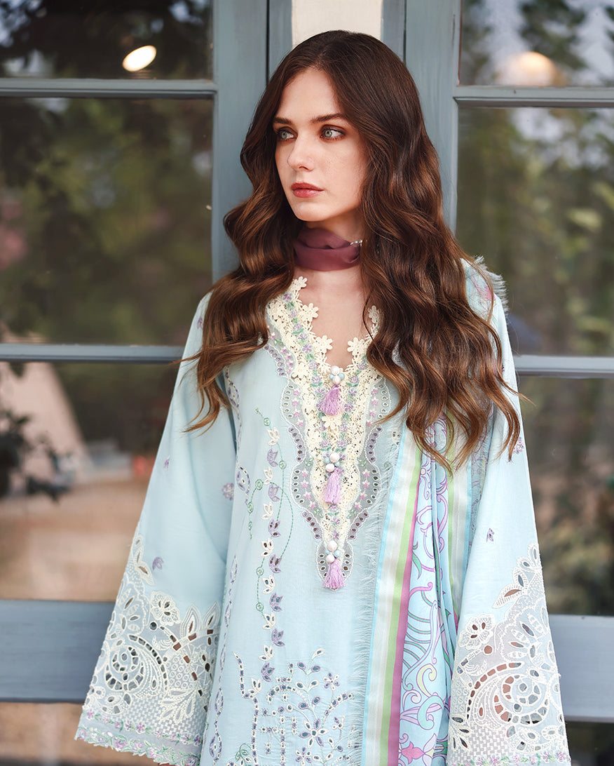 Mushq Hemline The Secerat Garden Unstitched Lawn 3Pc Suit - Secret Blossom
