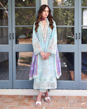 Mushq Hemline The Secerat Garden Unstitched Lawn 3Pc Suit - Secret Blossom