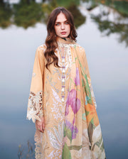 Mushq Hemline The Secerat Garden Unstitched Lawn 3Pc Suit - Wisteria Veil