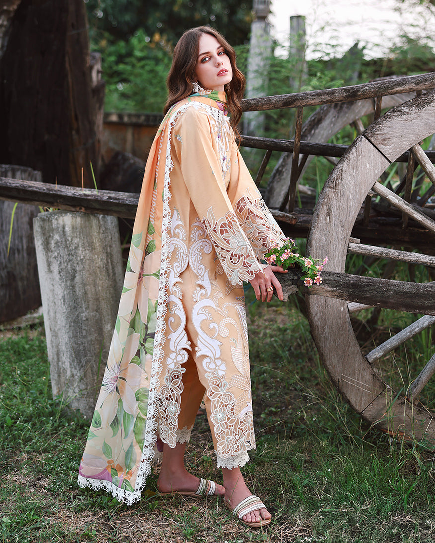 Mushq Hemline The Secerat Garden Unstitched Lawn 3Pc Suit - Wisteria Veil