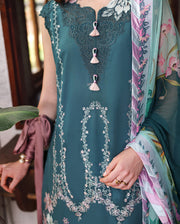 Mushq Hemline The Secerat Garden Unstitched Lawn 3Pc Suit - Ivy Spell