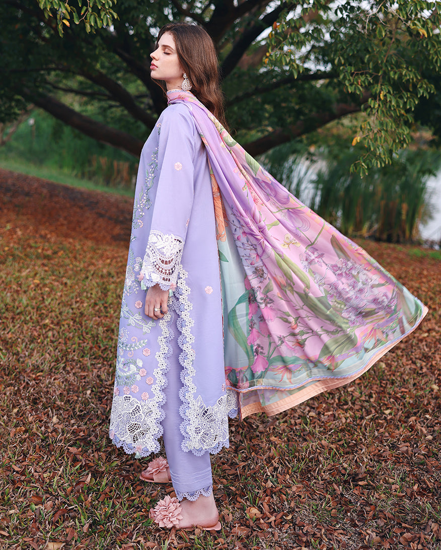 Mushq Hemline The Secerat Garden Unstitched Lawn 3Pc Suit - Hidden Dahlia