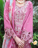Mushq Hemline The Secerat Garden Unstitched Lawn 3Pc Suit - Mystic Camellia