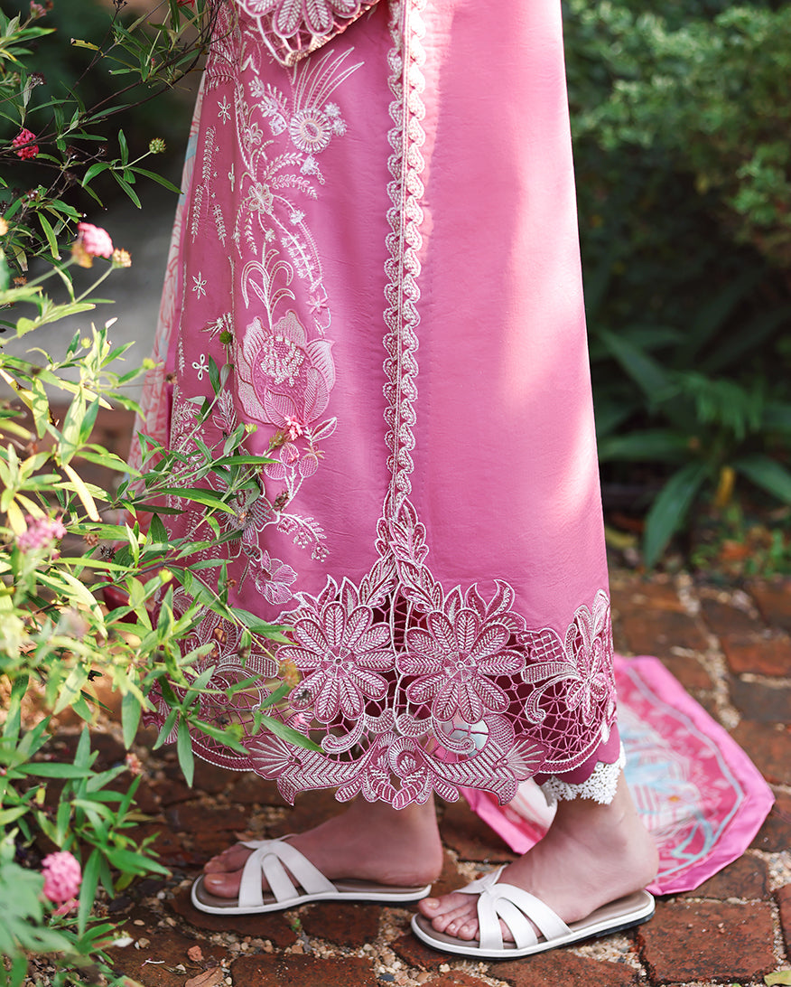 Mushq Hemline The Secerat Garden Unstitched Lawn 3Pc Suit - Mystic Camellia