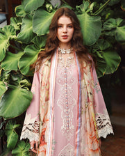 Mushq Hemline The Secerat Garden Unstitched Lawn 3Pc Suit - Secret Petals